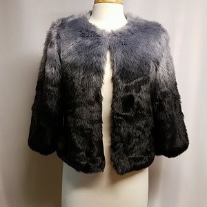 New Accessory ST Black Ombre Faux-Fur Jacket S/M